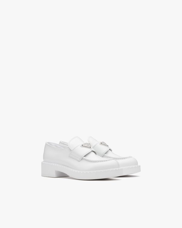 White Chocolate brushed leather loafers