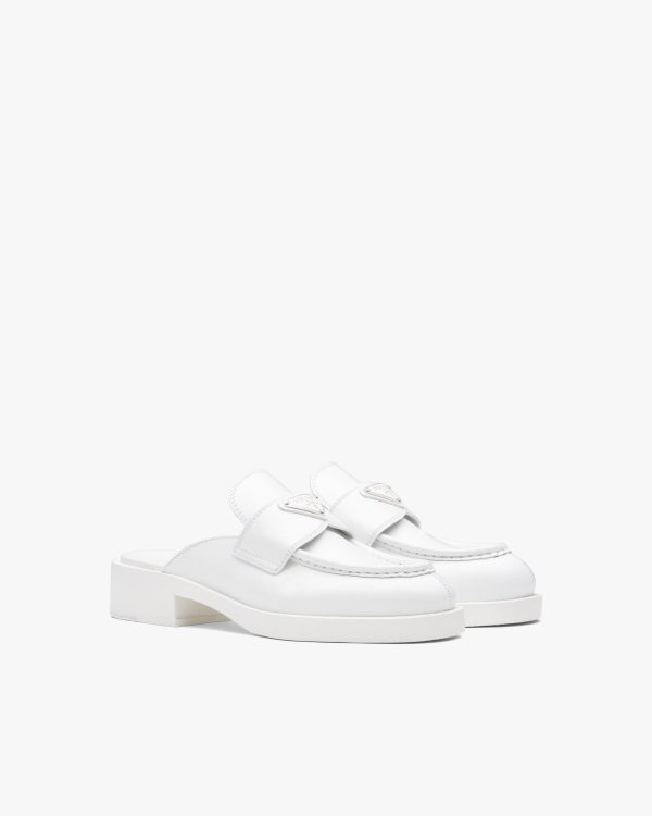 White Chocolate brushed leather mules