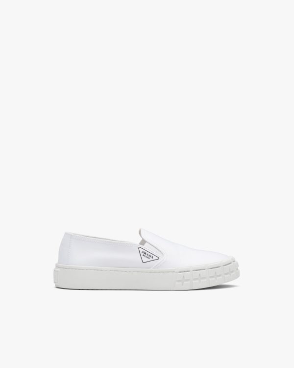 White Cotton gabardine Wheel slip-ons - Image 2