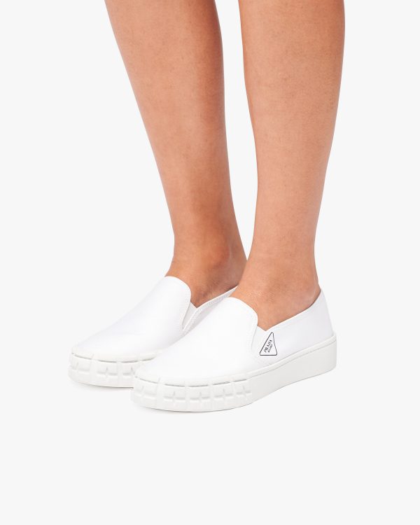 White Cotton gabardine Wheel slip-ons - Image 5