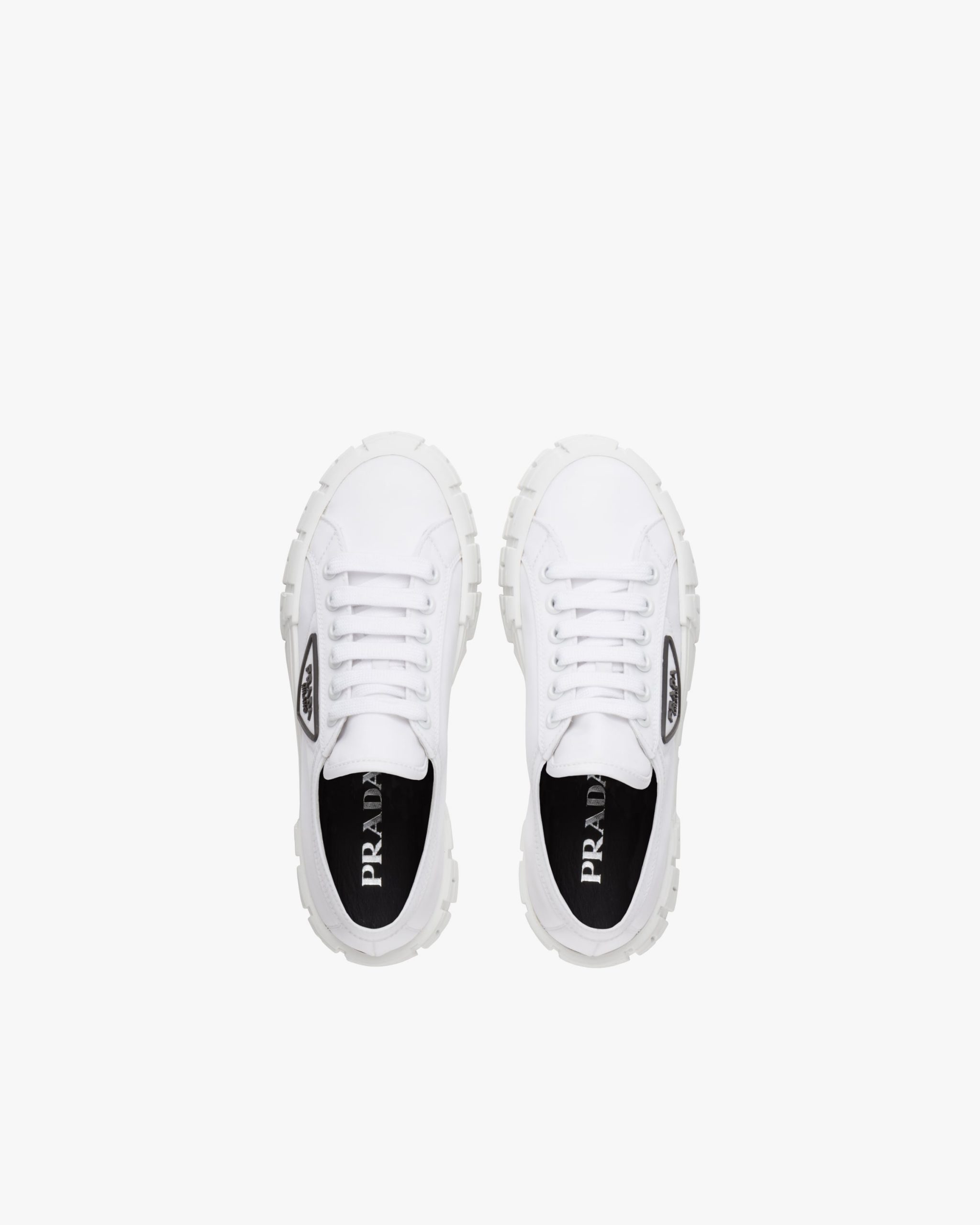 White Double Wheel nylon gabardine sneakers - Fake Prada Store