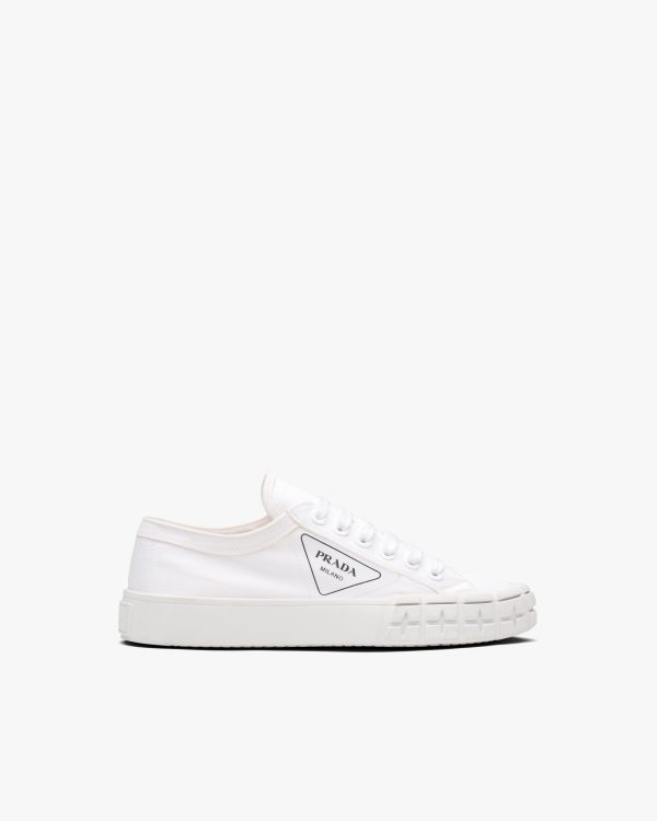 White Gabardine fabric sneakers - Image 2