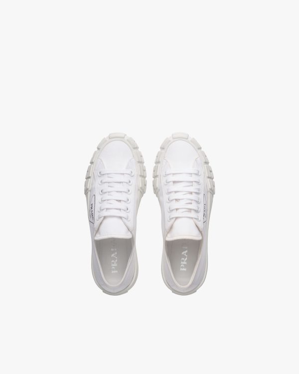 White Gabardine fabric sneakers - Image 4