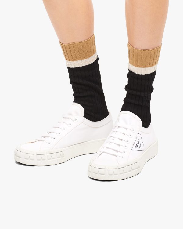 White Gabardine fabric sneakers - Image 5