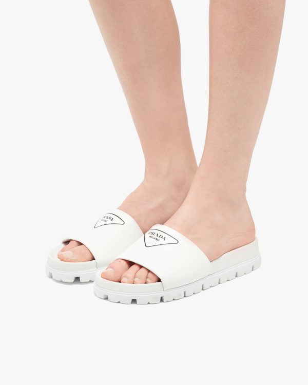 White Leather slides - Image 5