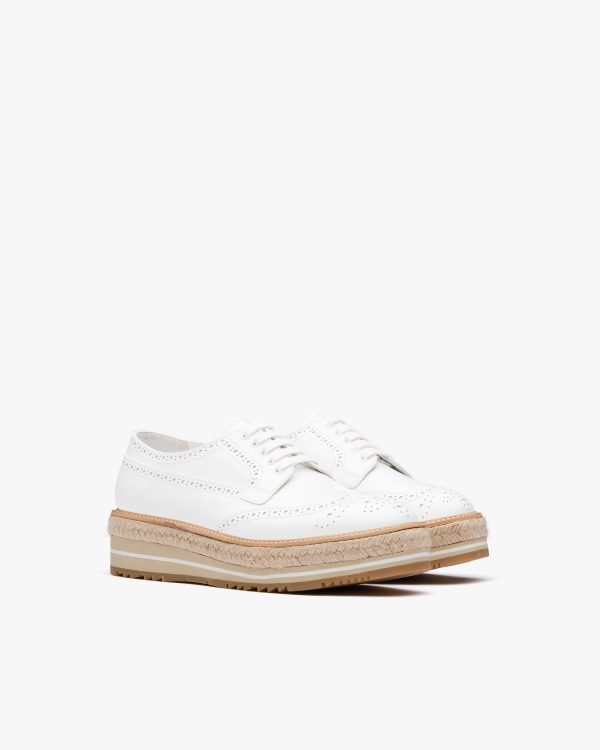 White Microsole brushed leather shoes