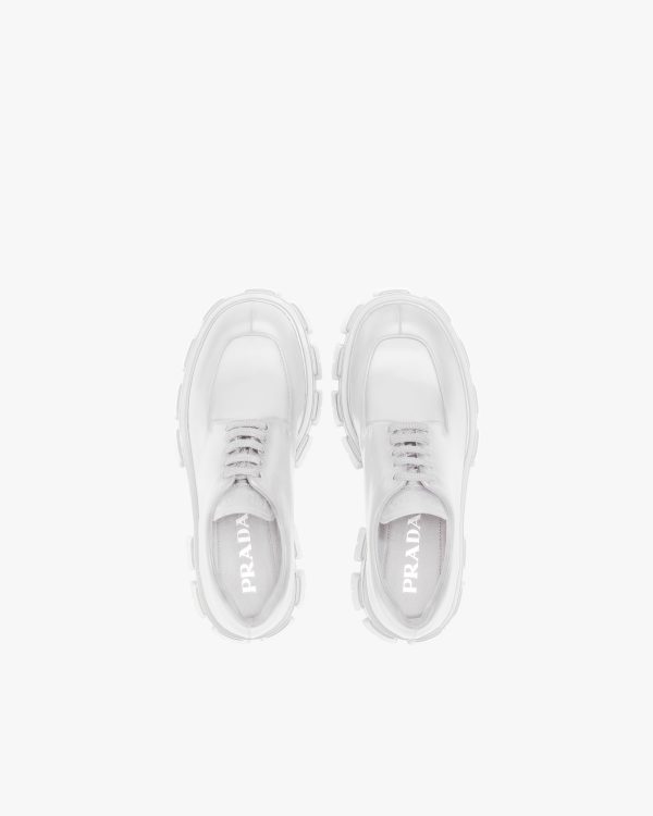 White Monolith brushed leather lace-up shoes - Image 4