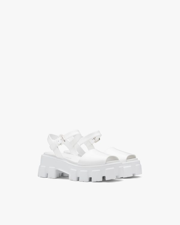 White Monolith brushed leather sandals