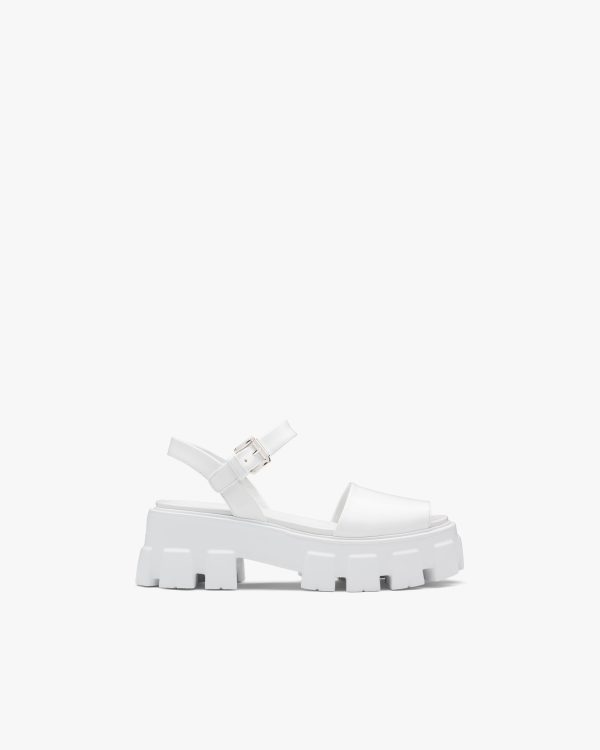 White Monolith brushed leather sandals - Image 2