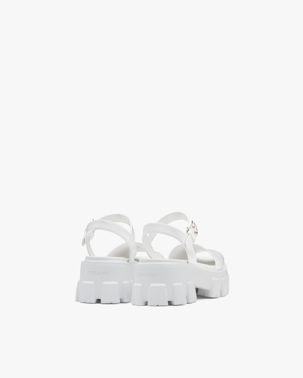 White Monolith brushed leather sandals - Image 3