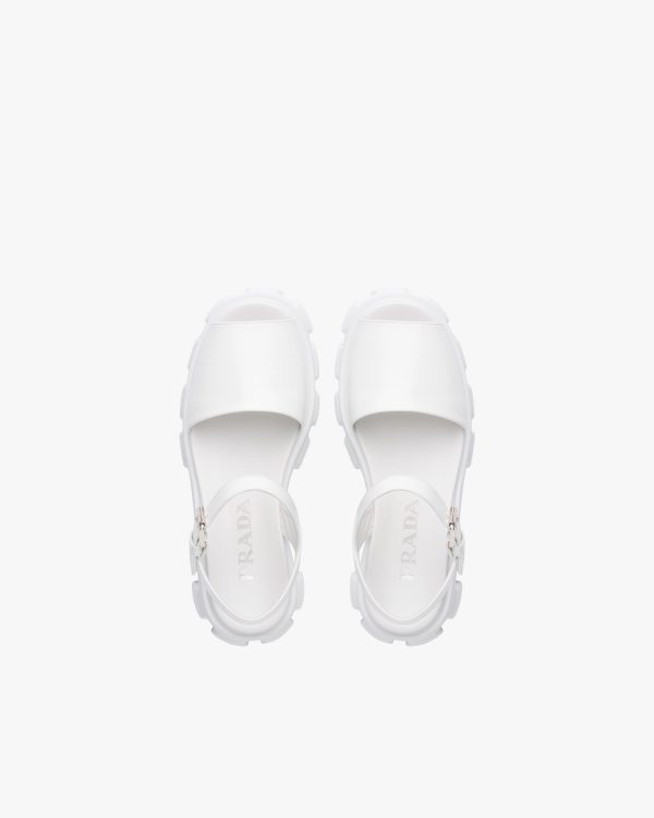 White Monolith brushed leather sandals - Image 4