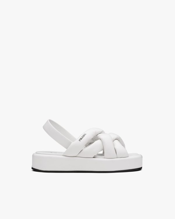 White Nappa leather flatform sandals - Image 2