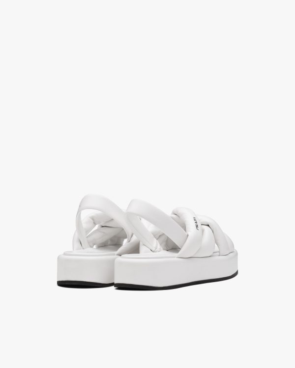 White Nappa leather flatform sandals - Image 3