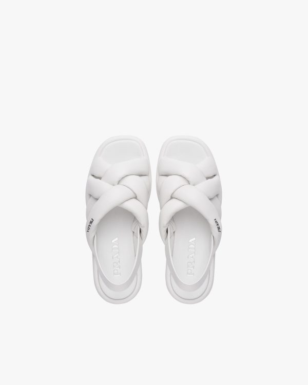 White Nappa leather flatform sandals - Image 4