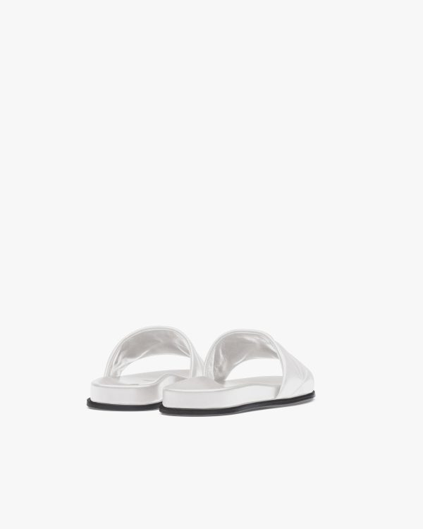 White Nappa leather slides - Image 3