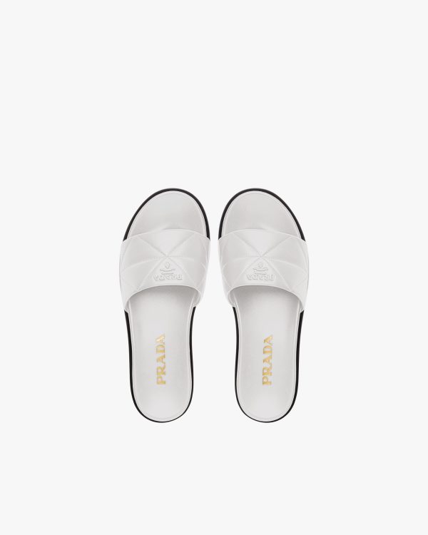 White Nappa leather slides - Image 4