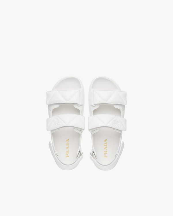 White Padded nappa leather sandals - Image 4
