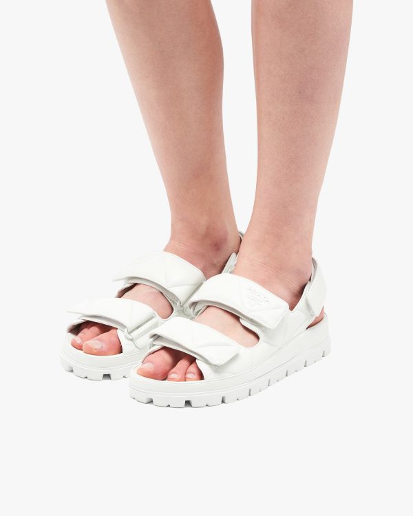 White Padded nappa leather sandals - Image 5