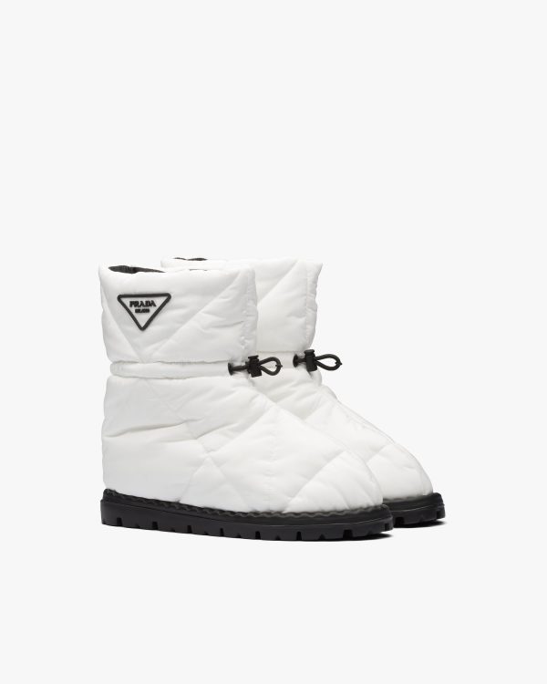 White Padded nylon booties