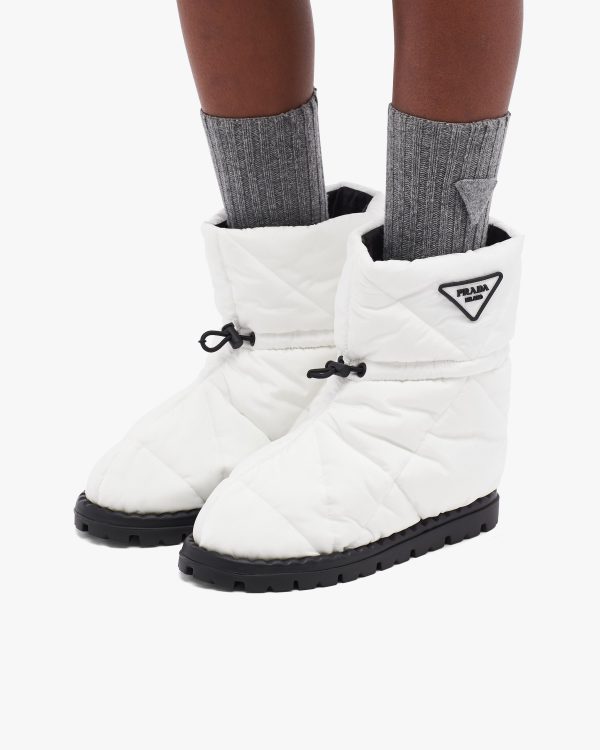 White Padded nylon booties - Image 5