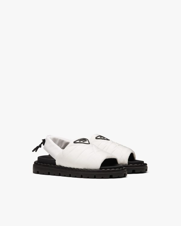 White Padded nylon sandals