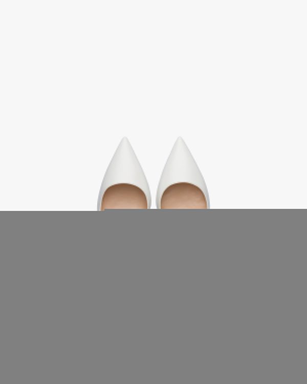 White Saffiano textured patent leather pumps - Image 4