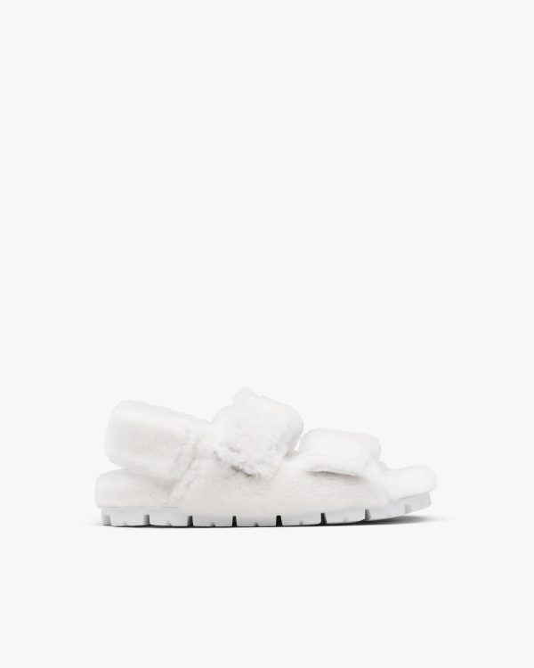 White Shearling sandals - Image 2