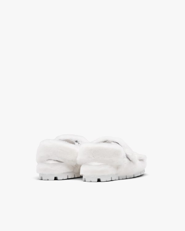 White Shearling sandals - Image 3