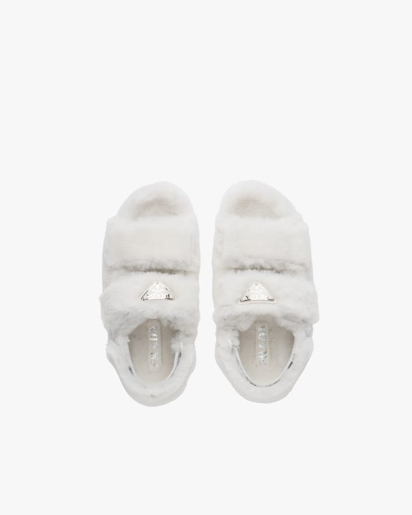 White Shearling sandals - Image 4