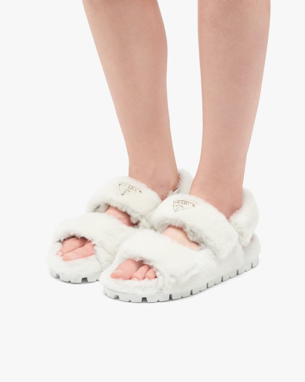 White Shearling sandals - Image 5