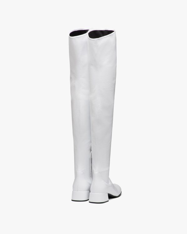 White Technical patent leather boots - Image 3