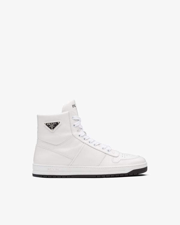 White/black Downtown perforated leather high-top sneakers - Image 2