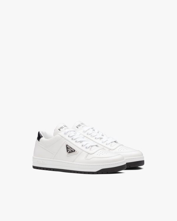 White/black Downtown perforated leather sneakers