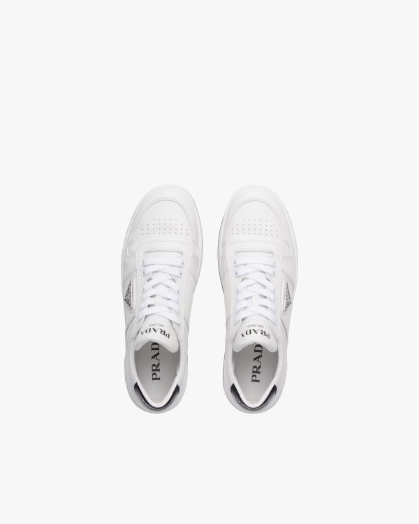 White/black Downtown perforated leather sneakers - Image 4
