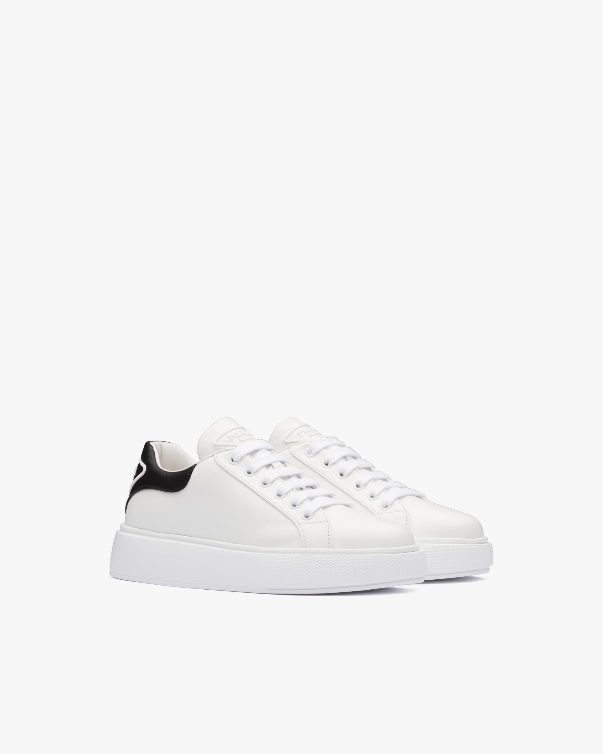 White/black Leather sneakers - Fake Prada Store