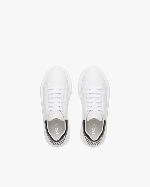 White/black Leather sneakers - Image 4