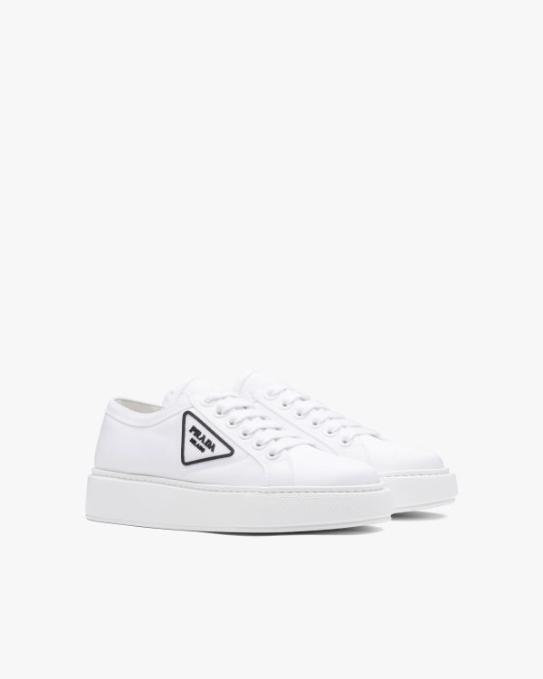 White/black Nylon gabardine sneakers