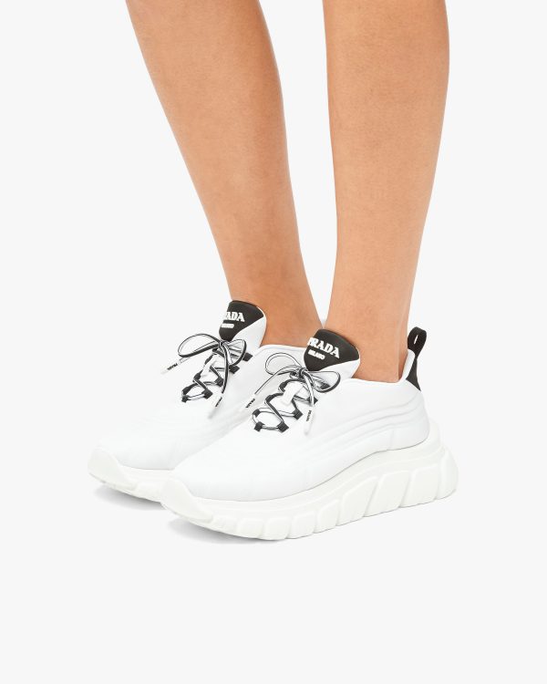 White/black Prada Rush Gabardine Re-Nylon sneakers - Image 5