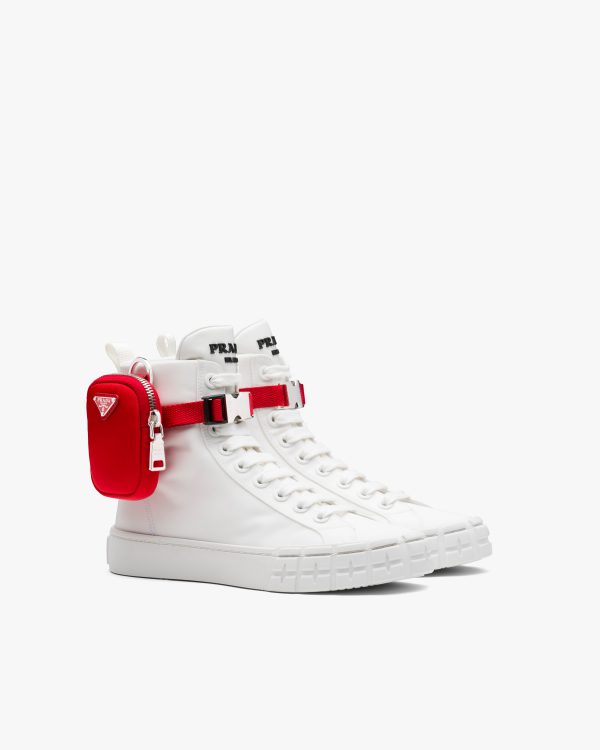 White/red Wheel Re-Nylon Gabardine high-top sneakers