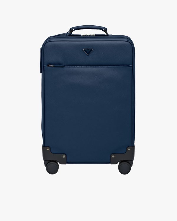 Baltic Blue Saffiano Leather Trolley