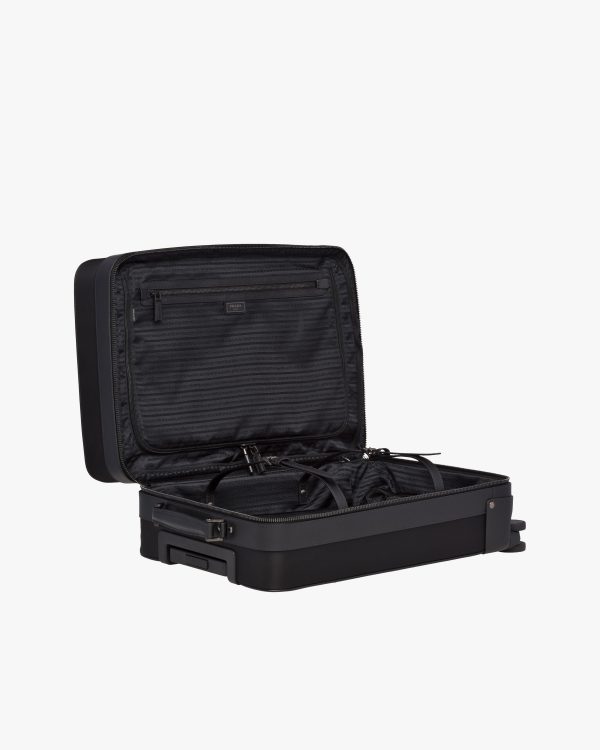 Black Nylon and Saffiano Leather Trolley - Image 5