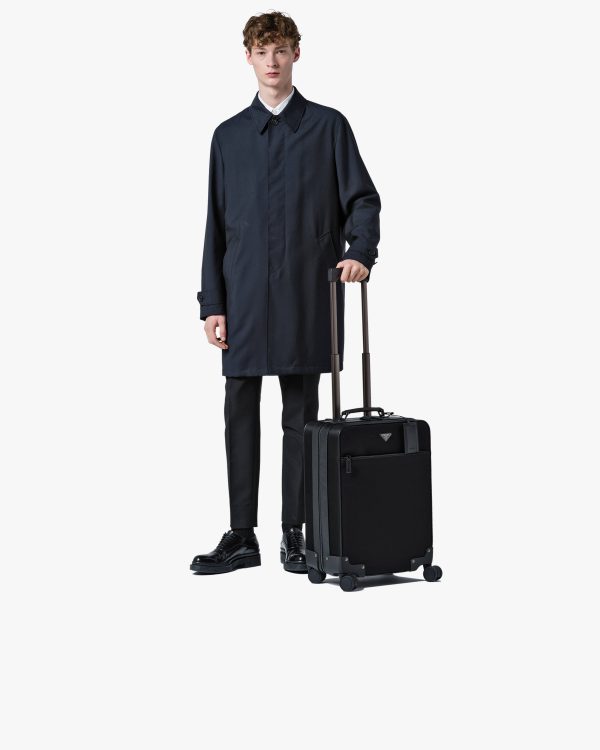 Black Nylon and Saffiano Leather Trolley - Image 7