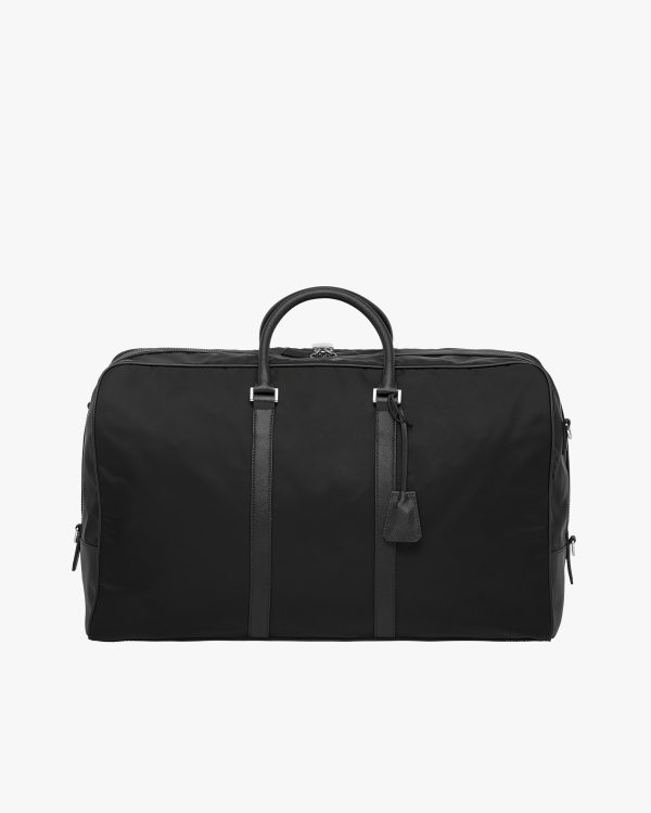 Black Re-Nylon and Saffiano leather duffle bag - Image 4