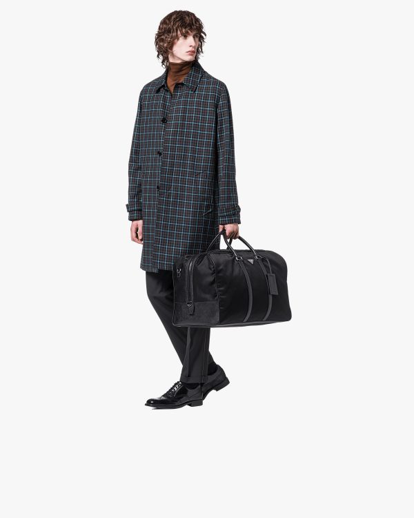 Black Re-Nylon and Saffiano leather duffle bag - Image 7