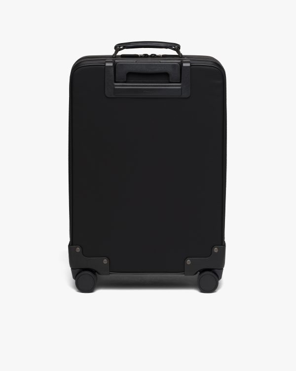 Black Re-Nylon and Saffiano leather trolley - Image 4