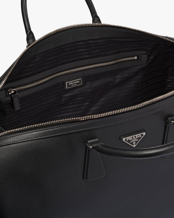Black Saffiano Leather Travel Bag - Image 5