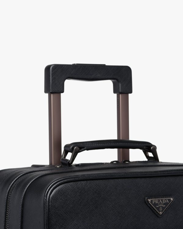 Black Saffiano Leather Trolley - Image 6