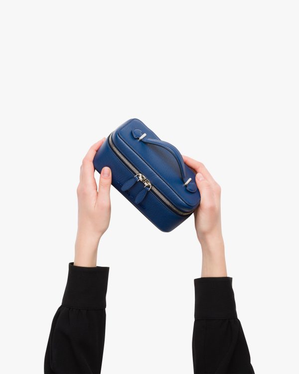 Bright Blue/astral Blue Small Saffiano leather pouch - Image 3