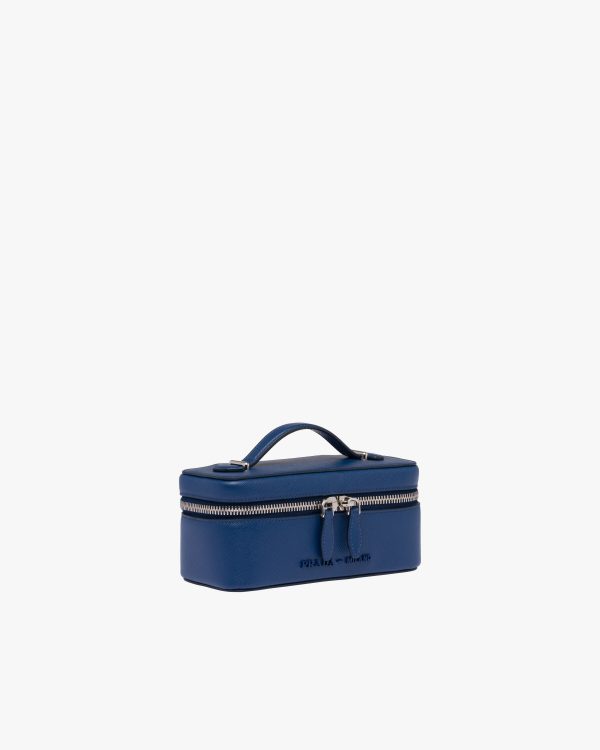 Bright Blue/astral Blue Small Saffiano leather pouch - Image 4