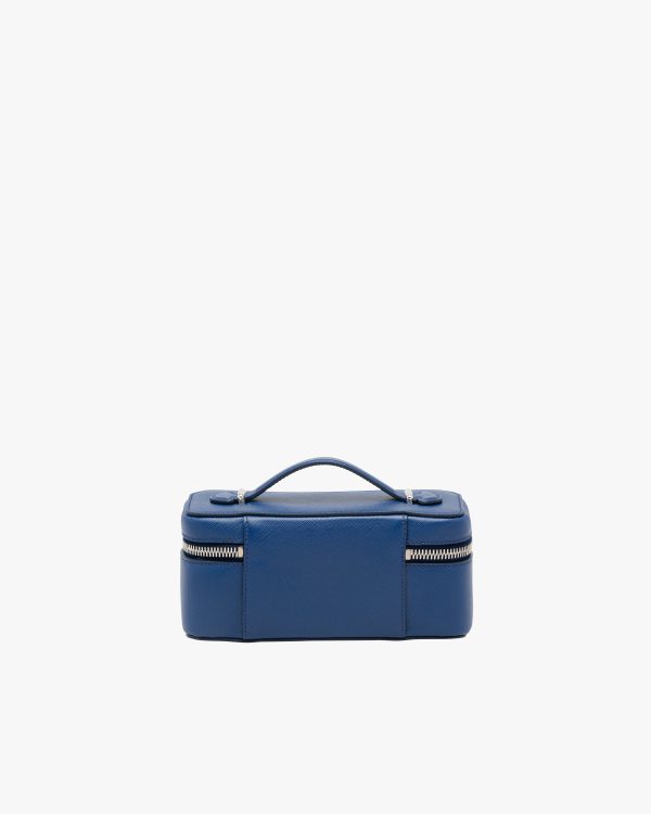 Bright Blue/astral Blue Small Saffiano leather pouch - Image 5
